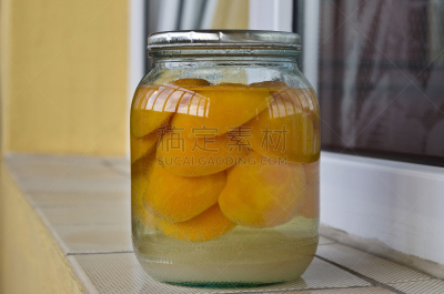 杏,水果拼盘,广口瓶,自制的,水平画幅,玻璃,果汁,饮料,特写,甜点心