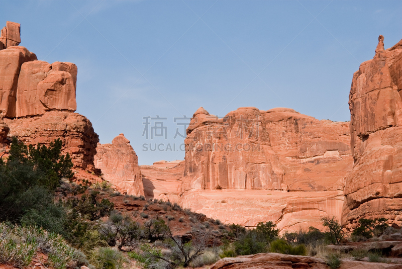 峡谷,公园大道,摩押,沙岩,纳瓦霍岩,沙漠,自然荒野区,户外,美国西南部,自然