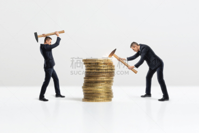 男商人,黄金,巨大的,侧面视角,锤子,美元符号,套装,男性,仅男人,仅成年人