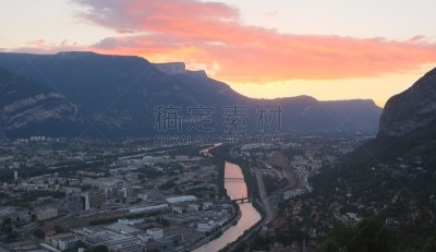 格勒诺布尔,在上面,伦敦城,水,天空,水平画幅,云,星星,无人,市区路