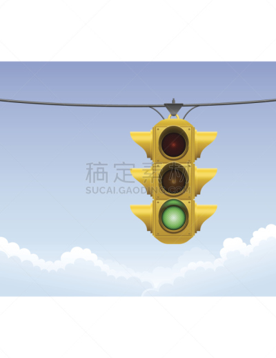 交通,照明设备,黄色,红绿灯,绿灯,红灯,黄灯,天空,无人,绘画插图