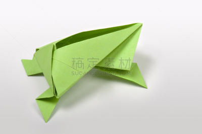 折纸工艺,青蛙,折叠的,水平画幅,绿色,无人,日本,动物,纸,背景分离