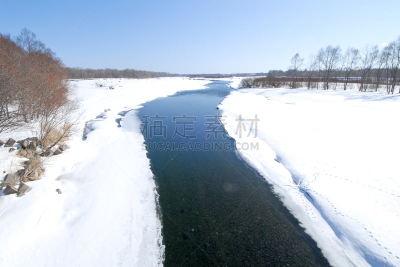 脚印,日本,北海道,冬天,动物,东,,自然,水平画幅,地形