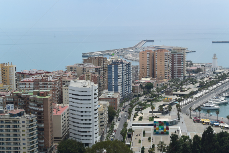 城市,都市风景,西班牙,码头,海洋,全景,中心,洛杉矶,摄影