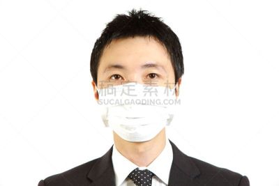 男商人,日本人,面罩,30到39岁,干草,水平画幅,纸巾,轻蔑的,套装,仅男人