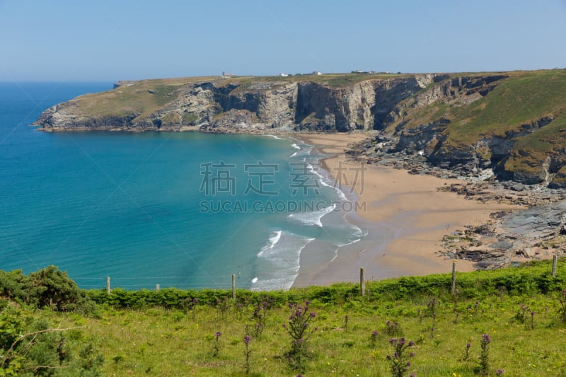 康沃尔,英格兰,蓝色,海洋,西南英格兰,海湾,丁塔格尔,热浪,菜肉烘饼,水