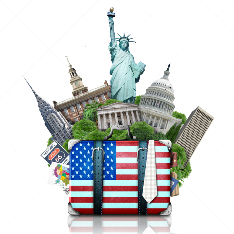 国际著名景点,美国,手提箱,拉斯维加斯自由女神像,statue of liberty replic,合成图像,旅行者,纽约,自由女神像,蒙太奇