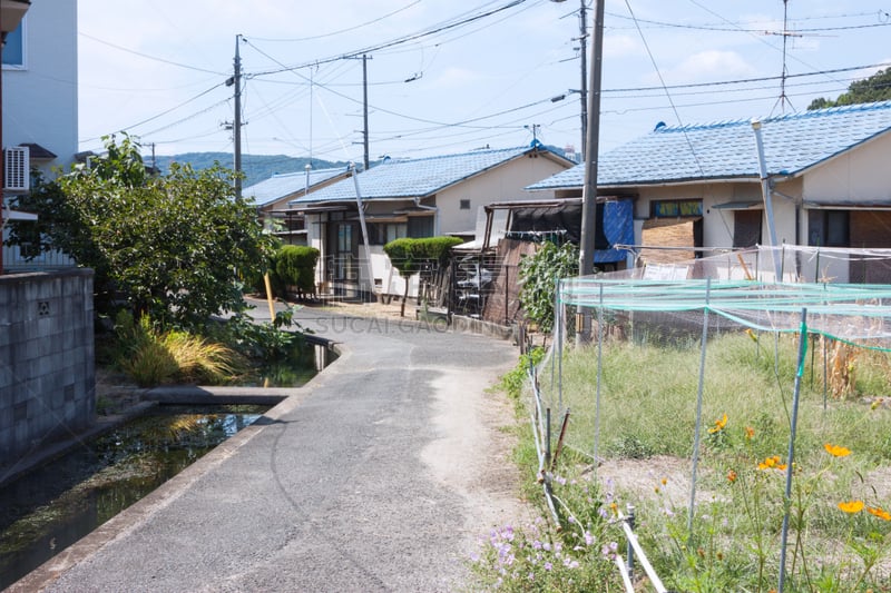 冈山县,天空,水平画幅,街道,户外,晴朗,摄影,步行