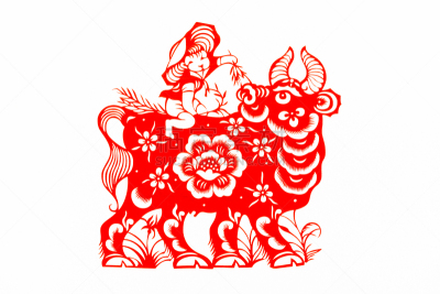 动物,传统,春节,母牛,月亮,牛年,切断