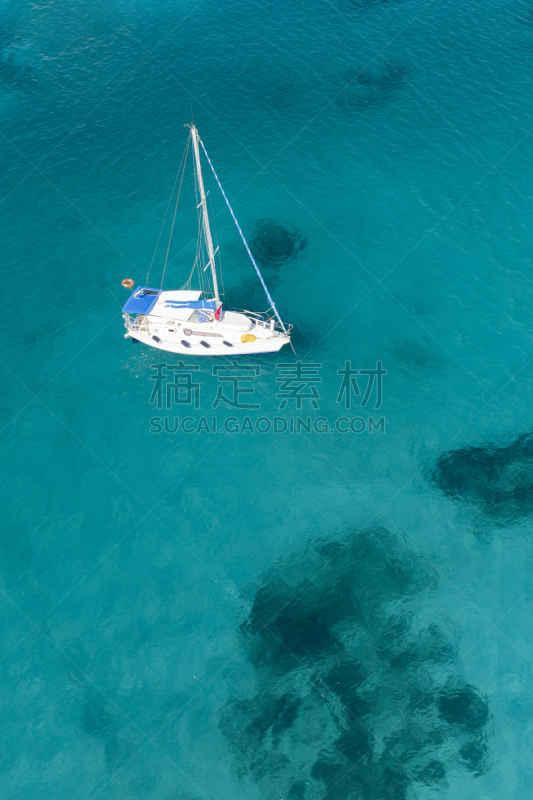 在上面,自然美,航拍视角,意大利,撒丁岛,海滩,游艇,斯廷蒂诺,非凡的,航海