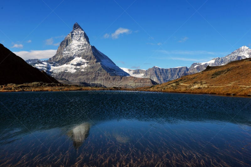 马特洪峰,策尔马特,瓦莱斯州,瑞佛系湖,广州,水,天空,水平画幅,雪,无人