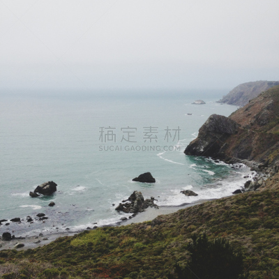 缪尔海滩,自然,岩石,无人,在移动设备上拍摄,加利福尼亚,方形画幅,苏沙利多,海洋,波浪