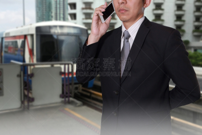 男商人,技术,概念,智能手机,背景,抽象,电力火车,打电话,沟通