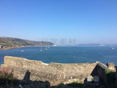海湾,视角,康沃尔,英国,英格兰,船,著名景点,春天,海岸线,水湾