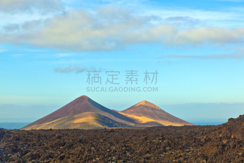 兰萨罗特岛,timanfaya national park,西班牙,火山,天空,水平画幅,沙子,无人,火山地形,大西洋群岛