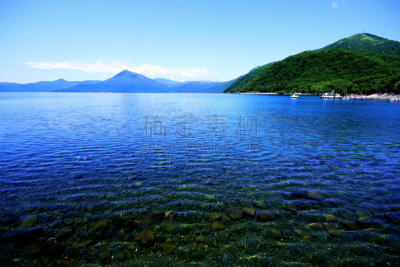 夏天,支笏湖,水,天空,美,水平画幅,旅行者,户外,湖,山
