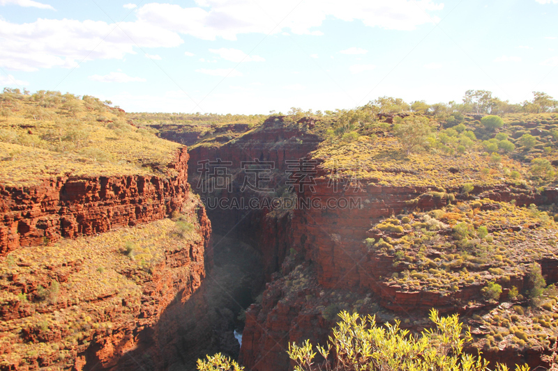 西澳大利亚,the pilbara,水,公园,沟壑,水平画幅,无人,夏天,户外,偏远地区