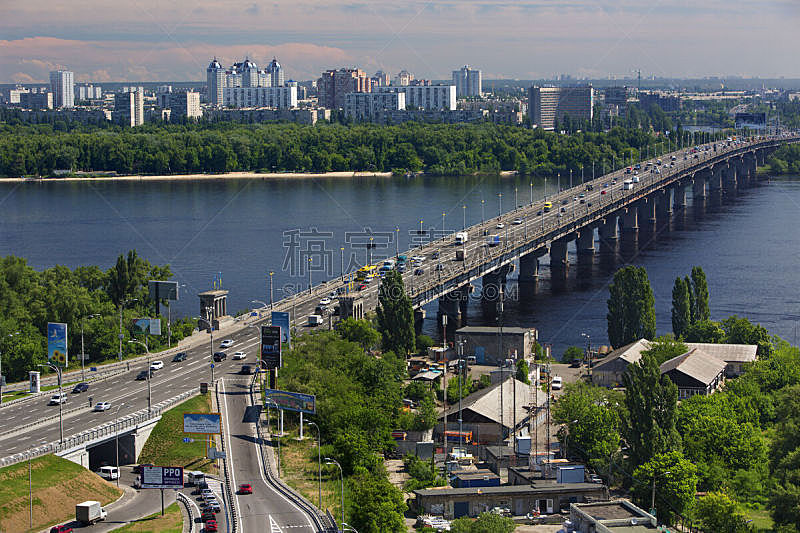 第聂伯河,乌克兰,基辅,桥,在上面,自然,旅游目的地,水平画幅,建筑,无人