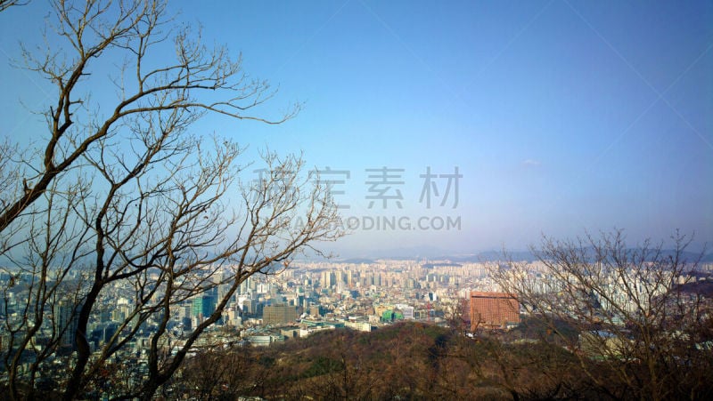 首尔,南山塔,水平画幅,高视角,无人,户外,都市风景,现代,韩国