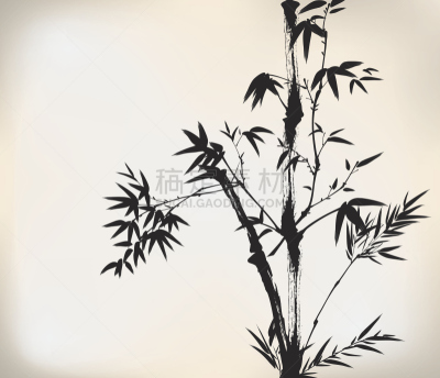 墨水,斑竹,竹,水彩颜料,绘画作品,无人,绘画插图,植物,中国,灌木