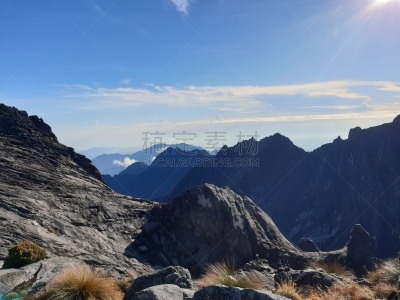 岩石,自然,背景,山,徒步旅行,哥打基纳巴卢,小路,云景,天空,自然公园