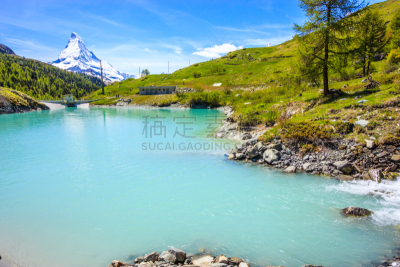 湖,马特洪峰,策尔马特,瑞士,旅途,五只动物,欧洲,在上面,一只动物,水