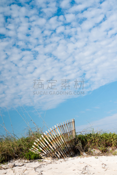 海滩,早晨,卡纳维尔角,垂直画幅,沙子,木制,无人,大西洋,户外,金属丝