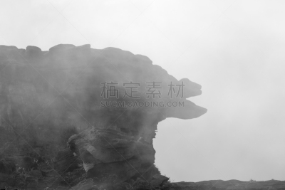 罗赖马山,雾,风景,奇异的,在下面,在上面,天空,水平画幅,瀑布,无人