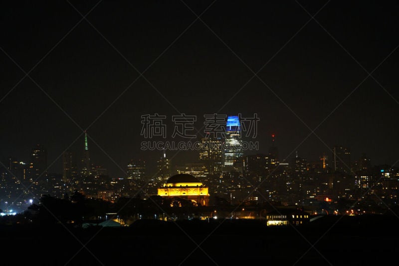 夜晚,旧金山,商务,黄昏,加利福尼亚,著名景点,户外,建筑,办公室,城市