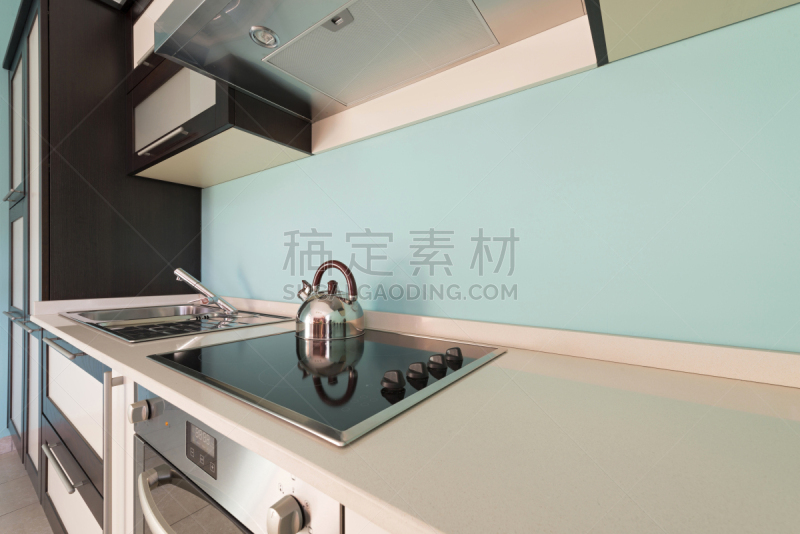 厨房,褐色,水平画幅,无人,块状,抽油烟机,家具,现代,支架,用具