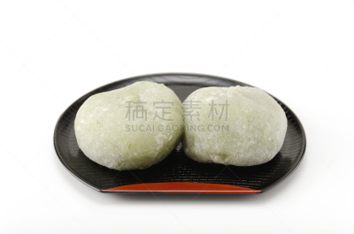 艾蒿,年糕,日式草饼,水平画幅,绿色,无人,赤豆,小吃,甜点心,日本点心