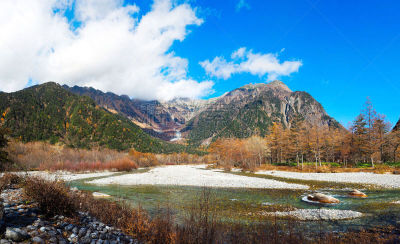 山,风景,梓川,水平画幅,长野县,无人,户外,阿尔卑斯山脉,著名景点,河流