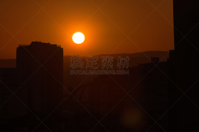 巴西,黎明,圣保罗州,南美,水平画幅,无人,夏天,户外,太阳,热