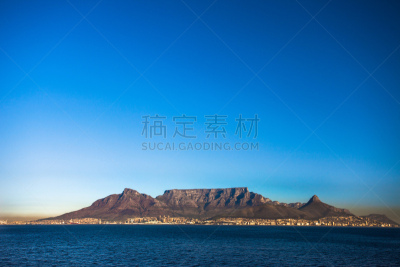 南非桌山,自然,水,天空,开普半岛,水平画幅,地形,无人,色彩鲜艳,蓝色