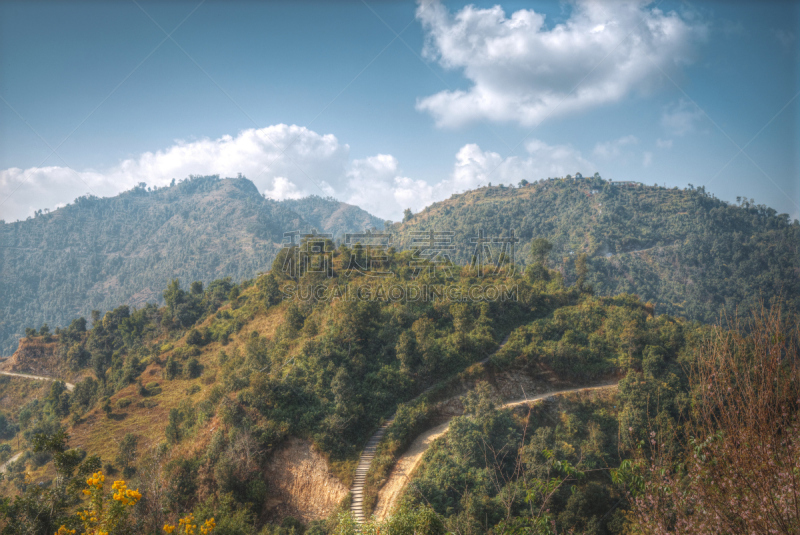 博卡拉,安纳普纳生态保护区,安娜普娜山脉群峰,天空,水平画幅,雪,无人,喜马拉雅山脉,户外,田地