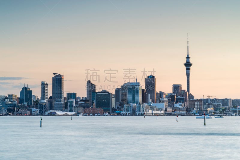 奥克兰,城市,Waitemata Harbour,天空,新的,水平画幅,建筑,夜晚,无人,海港