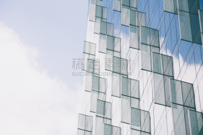 现代,玻璃,墙,天空,未来,艺术,外立面,水平画幅,无人,云景