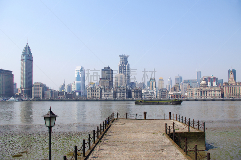 城市天际线,外滩,水,天空,水平画幅,无人,椅子,黄浦江,都市风景,现代