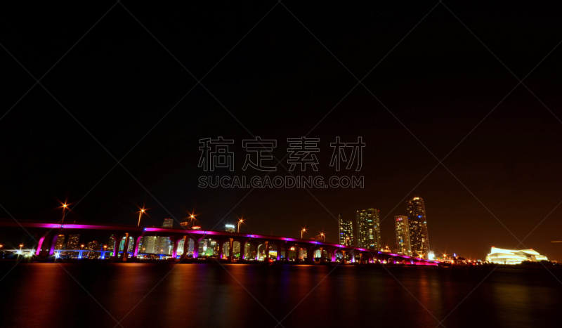 Miami Bayfront Skyline and Port at Night