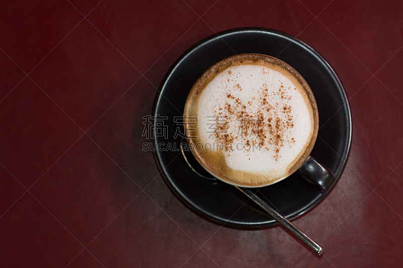 咖啡,卡布奇诺咖啡,接力赛,褐色,早餐,咖啡馆,水平画幅,无人,咖啡杯,饮料