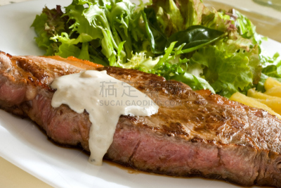 牛排,格子烤肉,饮食,水平画幅,无人,沙拉,蓝色,阿伯丁安格斯牛,香料,奶酪