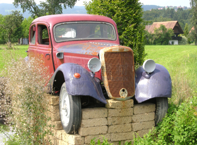 生锈的,汽车,美国公开赛,草地,非都市风光,水平画幅,风化的,格拉茨,古典式,户外
