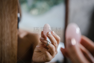 手,女人,拿着,鸡蛋,成年的,子宫颈,女性,概念,女性特质