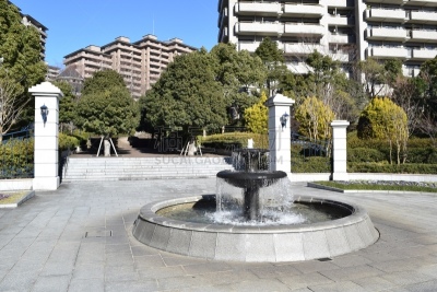 喷泉,日本,新城市,横滨,水,水平画幅,无人,户外,大门,公寓