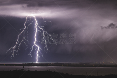 宏伟,在上面,亚得里亚海,水,暴风雨,能源,夜晚,夏天,气候与心情,电源