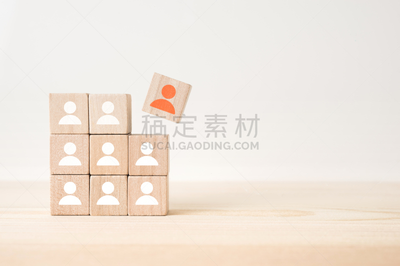 木制,概念,人力资源,半空中,立方体,留白,领导能力,硬木地板,超现实主义的,经理