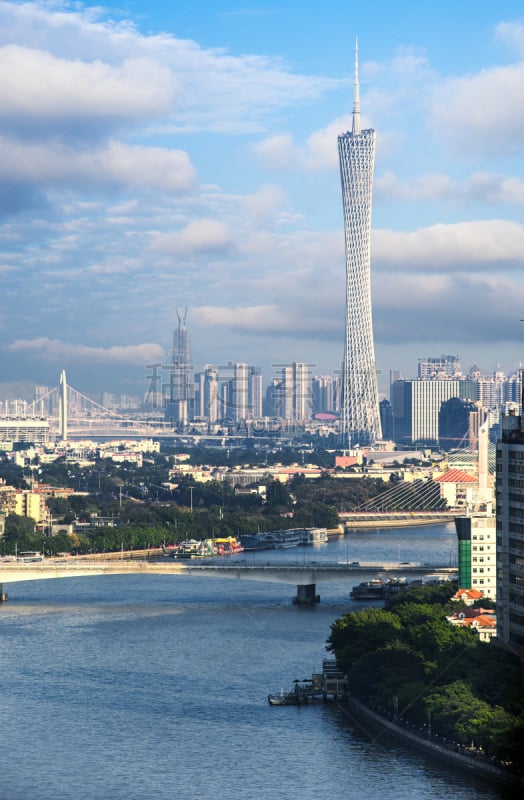 珀尔里福,广州,都市风景,白昼,塔,垂直画幅,无人,户外,现代,商业金融和工业