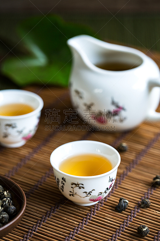 传统,茶,茉莉茶,乌龙茶,茉莉,茶壶,垂直画幅,芳香的,无人,饮料