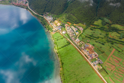 泸沽湖,船,著名景点,湖,户外,天空,晴朗,自然,乡村