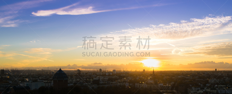 汉堡,水平画幅,云,无人,海港,鸟类,户外,都市风景,列帕邦